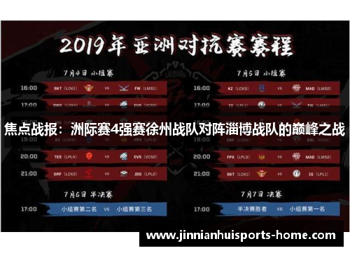 焦点战报：洲际赛4强赛徐州战队对阵淄博战队的巅峰之战